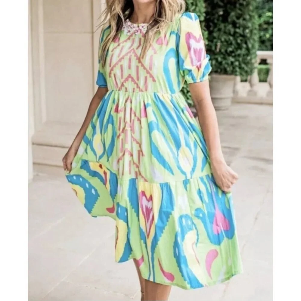 Tuckernuck Sheridan French Arcadia Dress Resin Floral Detail NWT Size Small - Picture 12 of 12